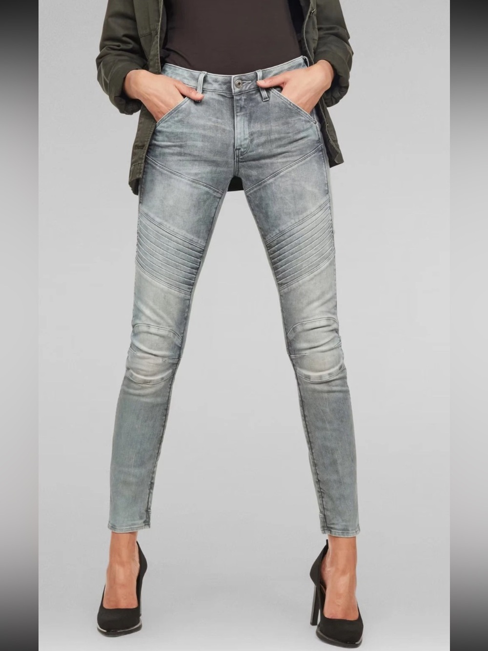 G Star Raw 5620 3D Zip Knee Skinny Jeans / “Elwood 5620” $190 retail W25/L32